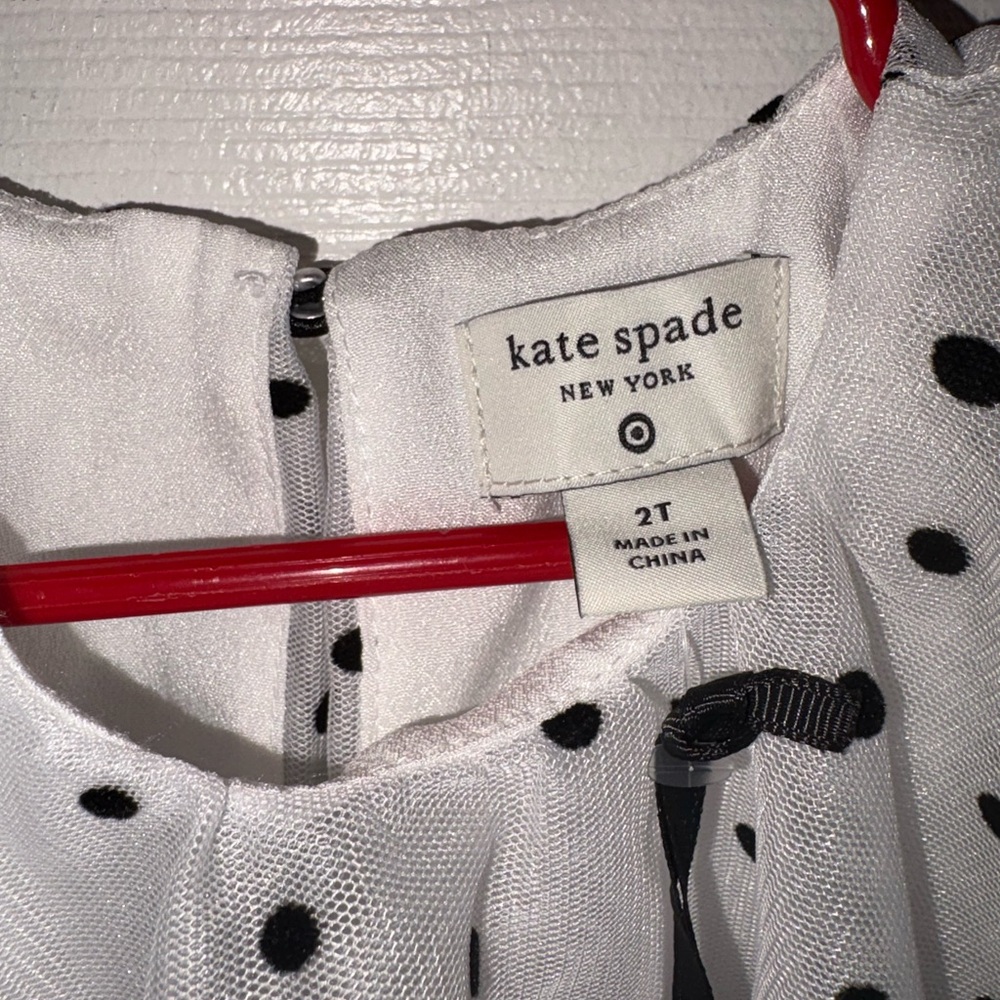 kate spade White with Black Polka Dot Toddler Dress NWT - Picture 2 of 4